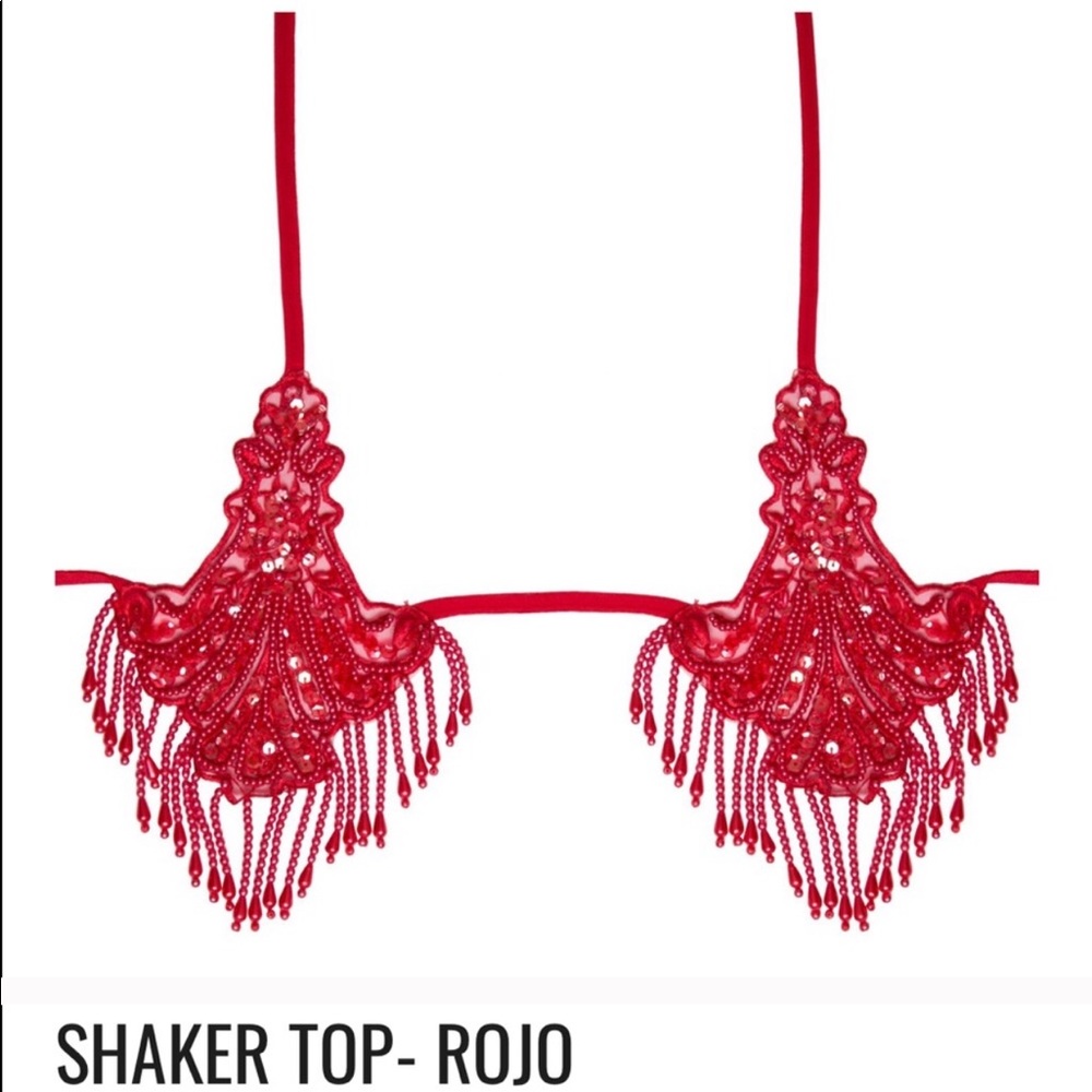 Red Shop B Glitz Shaker Top